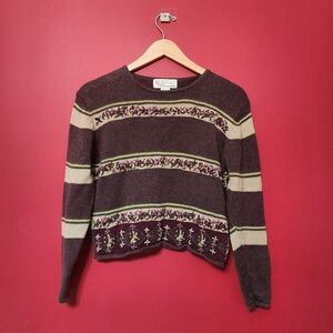 Milano Embroidered Cropped Sweater Size S